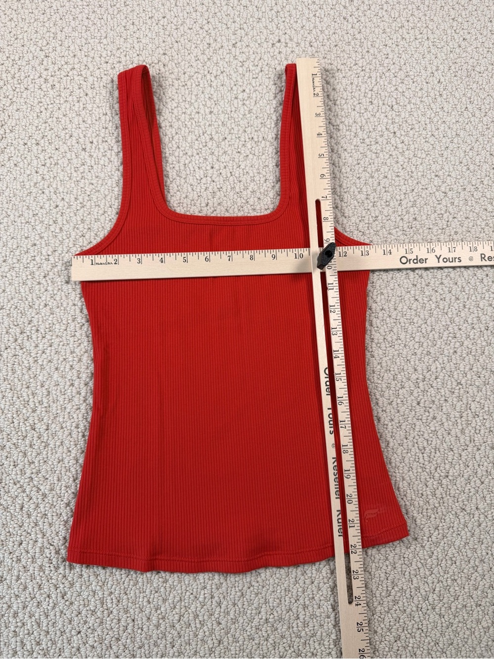 Fabletics Red Ribbed Square-Neck Tank - Picture 5 of 5
